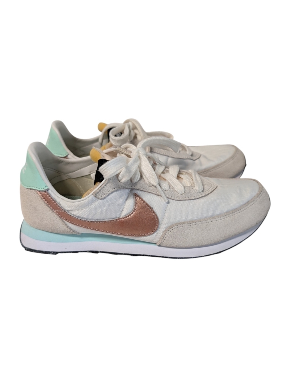 Nike Waffle Trainer 2 White Mint Foam Rose Gold Sneaker DC6477-102 Youth 7Y
